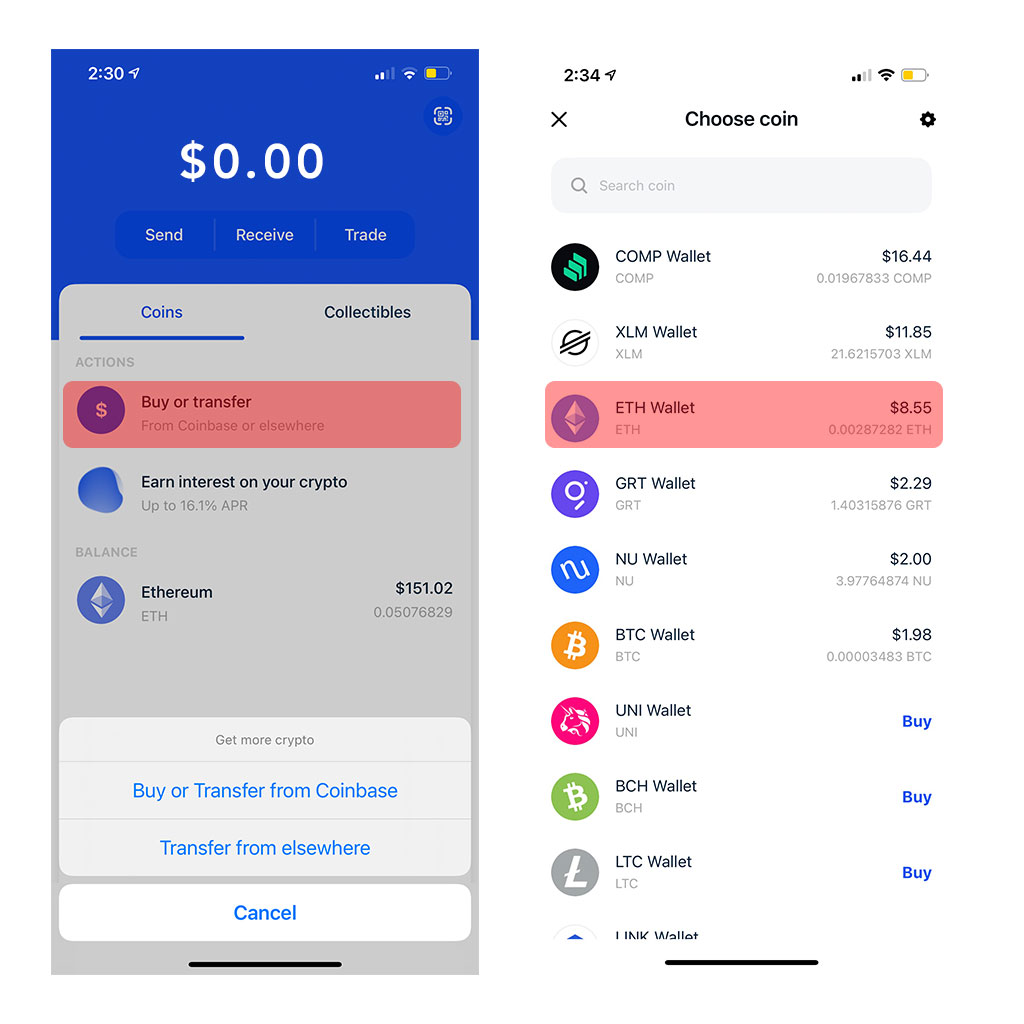 how to receive nft in coinbase wallet